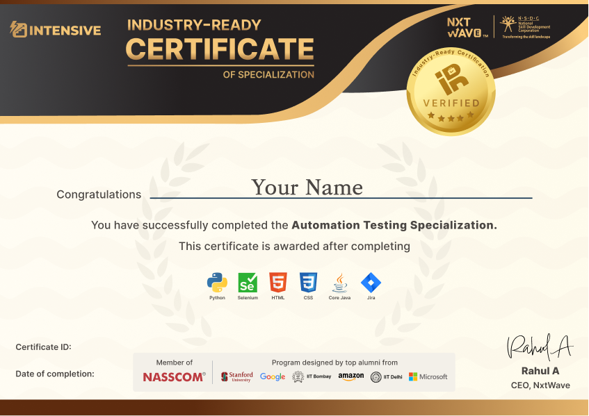 IRC certificate